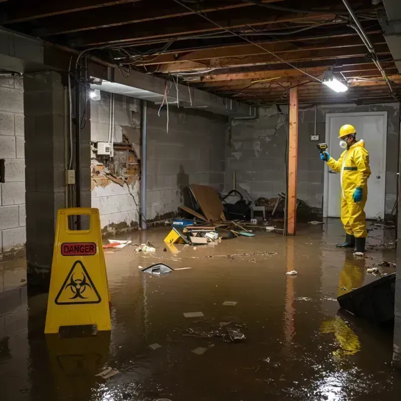 Flooded Basement Electrical Hazard in Franklin County, IL Property